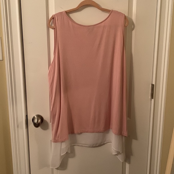 EUC Worthington light pink w/sheer flowy white lining stretchy tank top sz3x - Picture 7 of 11
